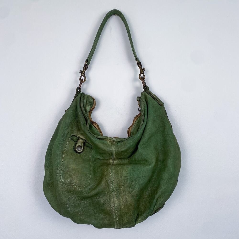 Caterina Lucchi Lazor Cut Leather Shoulder Bag Green - Picture 3 of 9